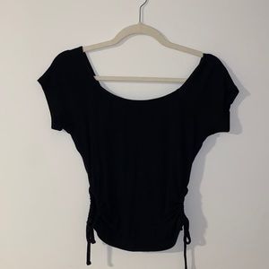 Black scoop neck shirt